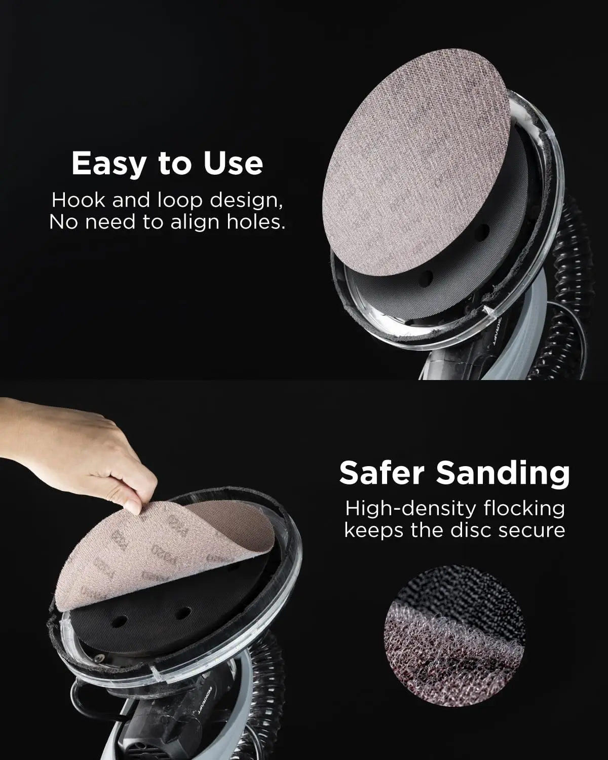 5 قطعة 5/9 بوصة شبكة الرملي أقراص 125/225 مللي متر هوك حلقة جلخ الغبار الحرة مكافحة حجب حاد الجاف طحن الصنفرة لخشب السيارة