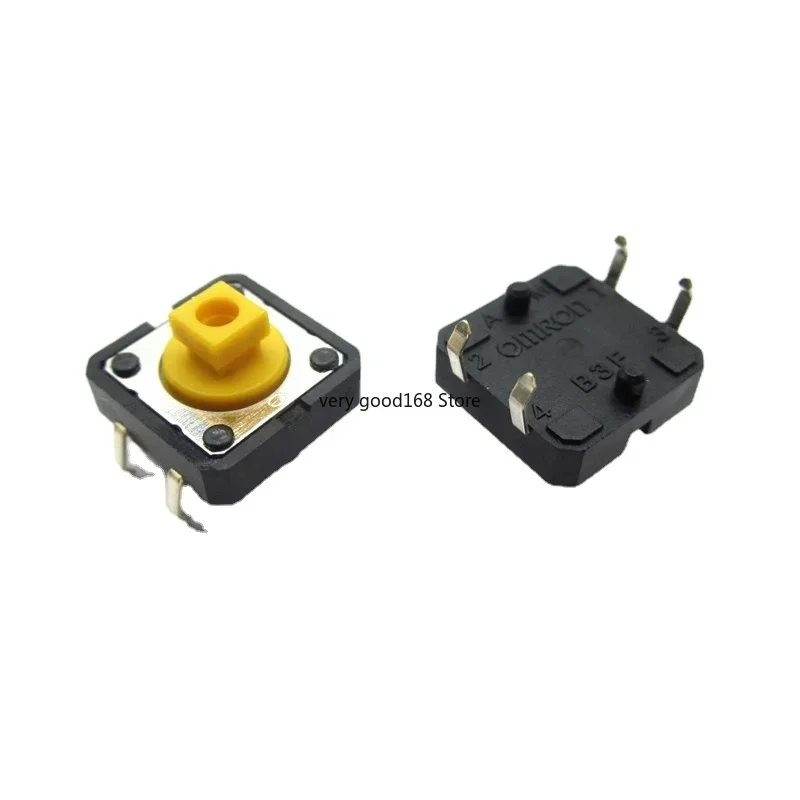 20PCS 12x12x7.3mm Tactile Switches Yellow Square Push Button Tact Switch 12*12*7.3 mm Micro Switches