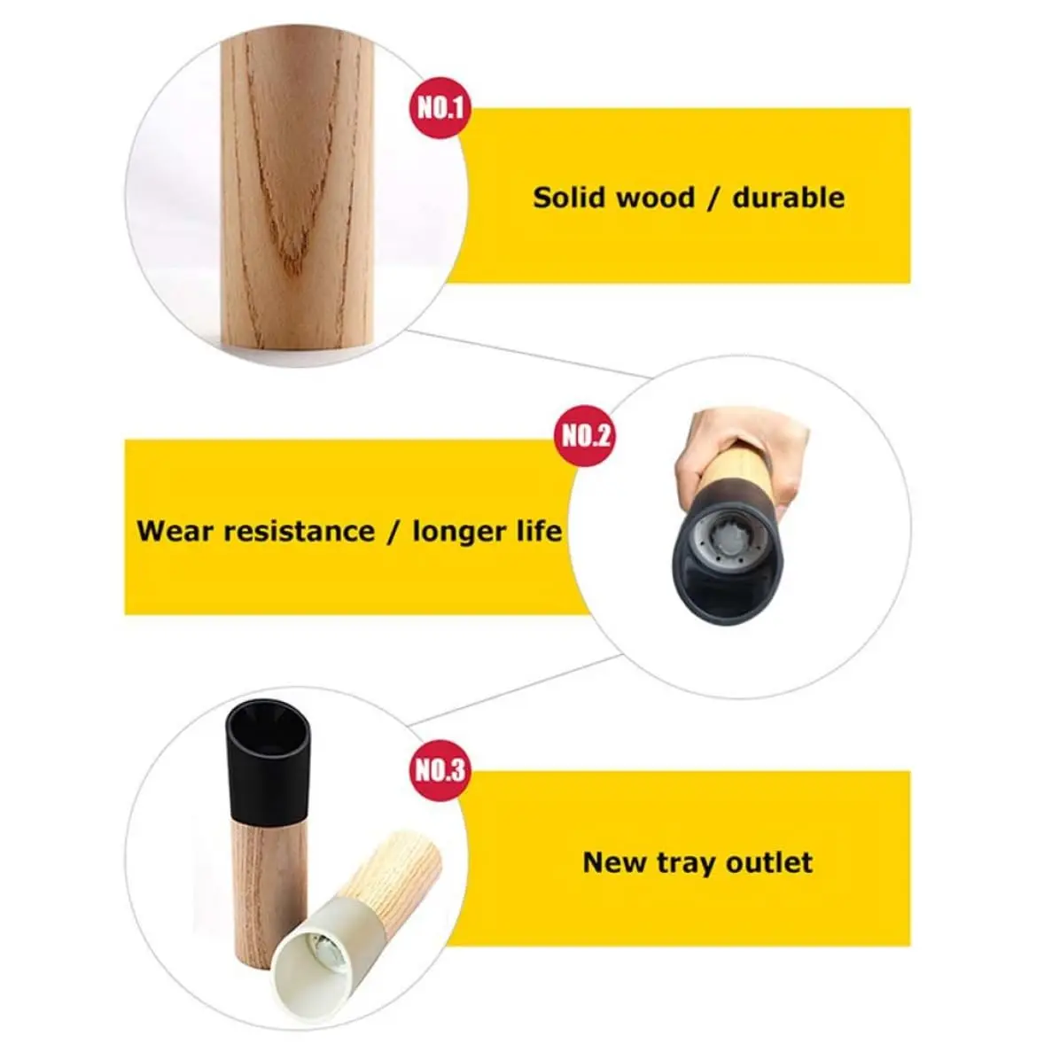 

Suitable For Salt And Pepper Grinders, Equipped With High Black And White Salt And Pepper Bottle Sets With Adjustable Devices