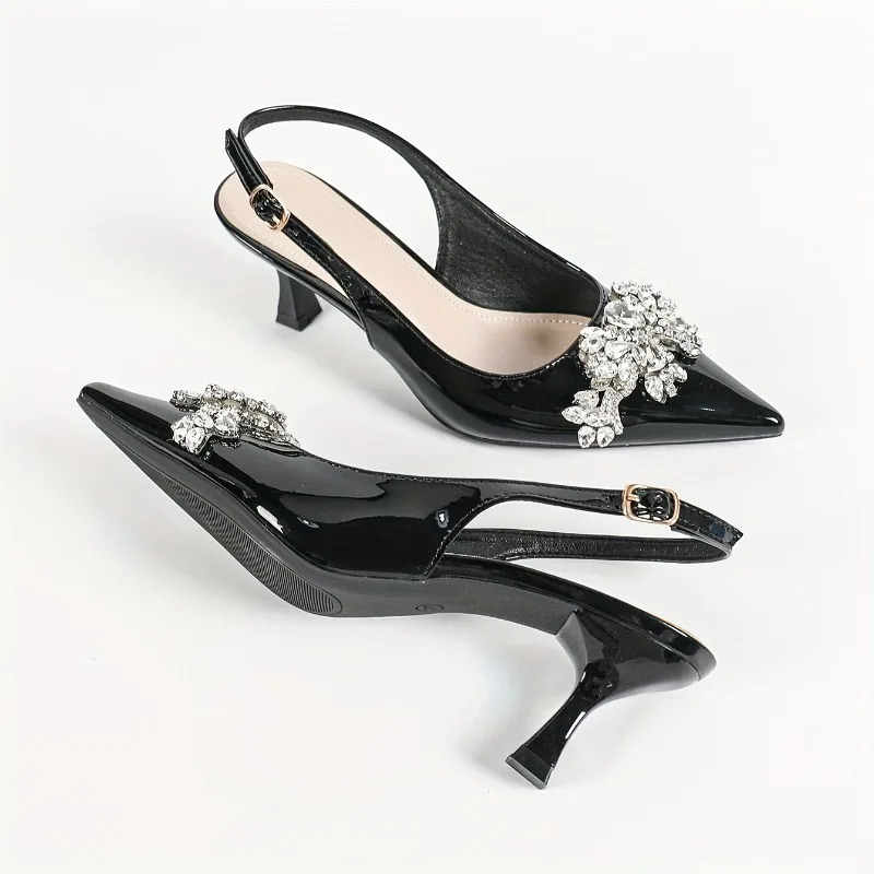 

Women's round head three-dimensional flower paint heel stiletto sandals women's shoes elegant black high heels