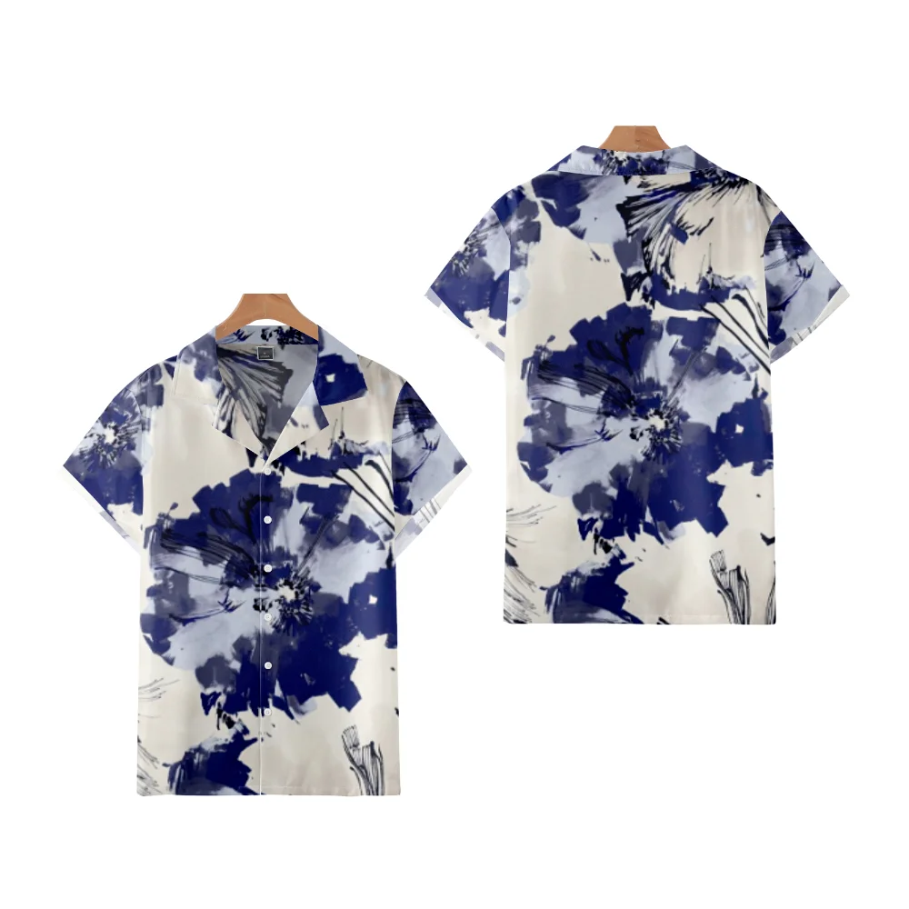 

Men's Cuban Hawaii Shirt Flowers Painting Creative Style Button Up Short Sleeve Summer Cool Tops Vacation Plus Size