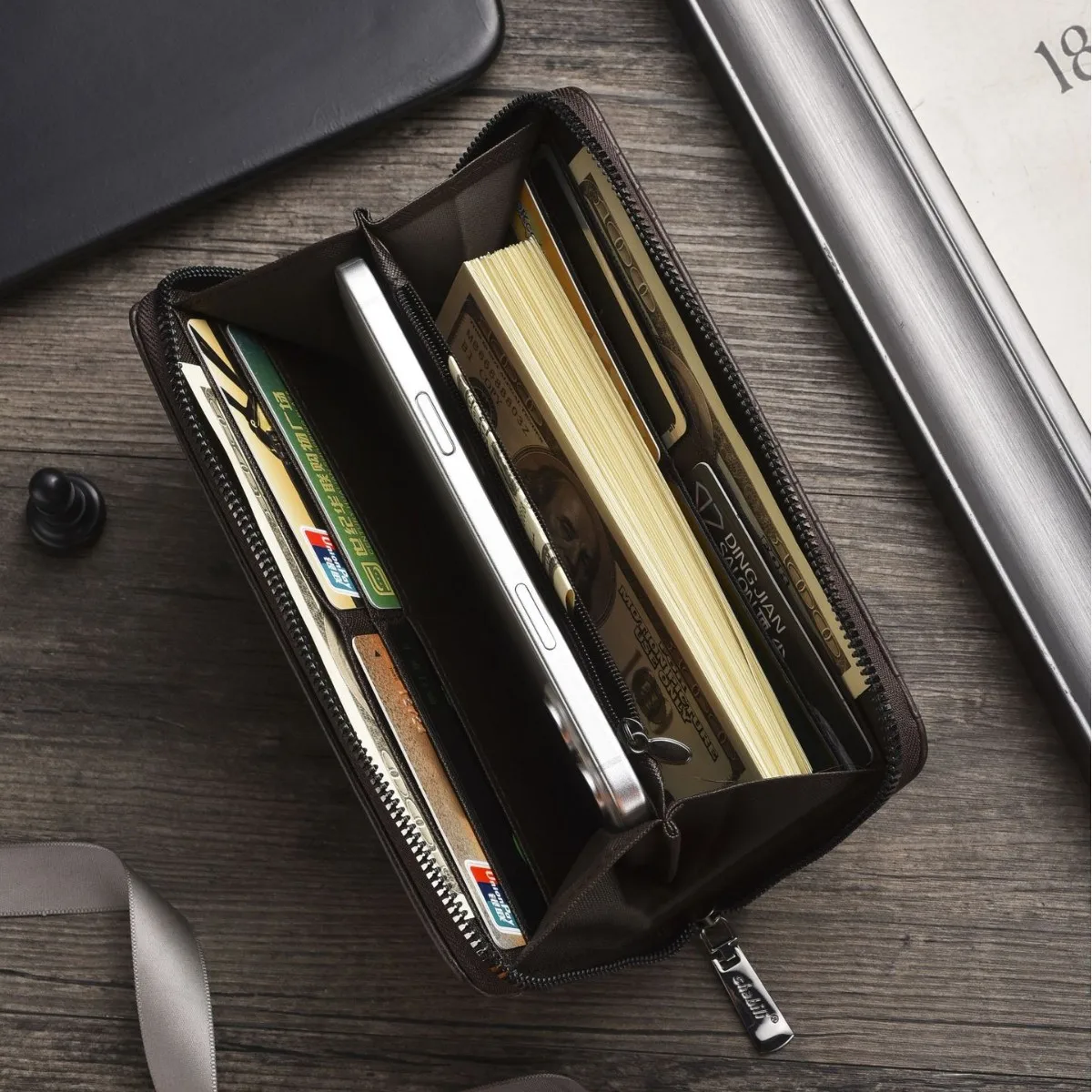 2025 nieuwe herenportemonnee nieuw ontwerp casual multi-card lange portemonnee mobiele telefoon portemonnee grote capaciteit handtas mode groothandel