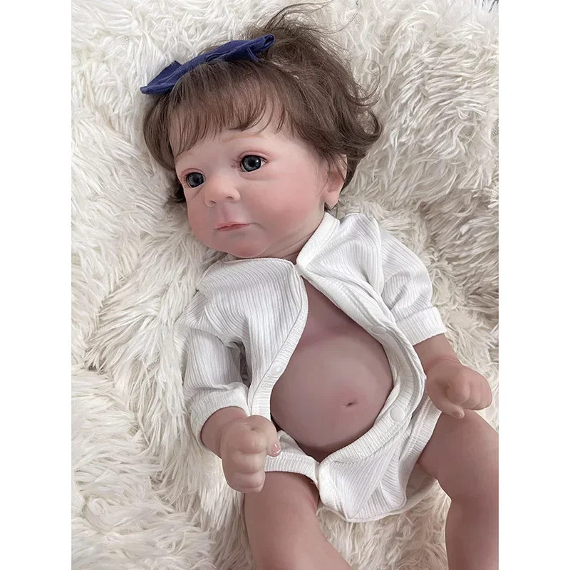 19inch Silicone Baby Doll Reborn Felicia Handmade Art Doll Hand Painting 3D Skin with Detailed Veins muñecas reborn baby doll