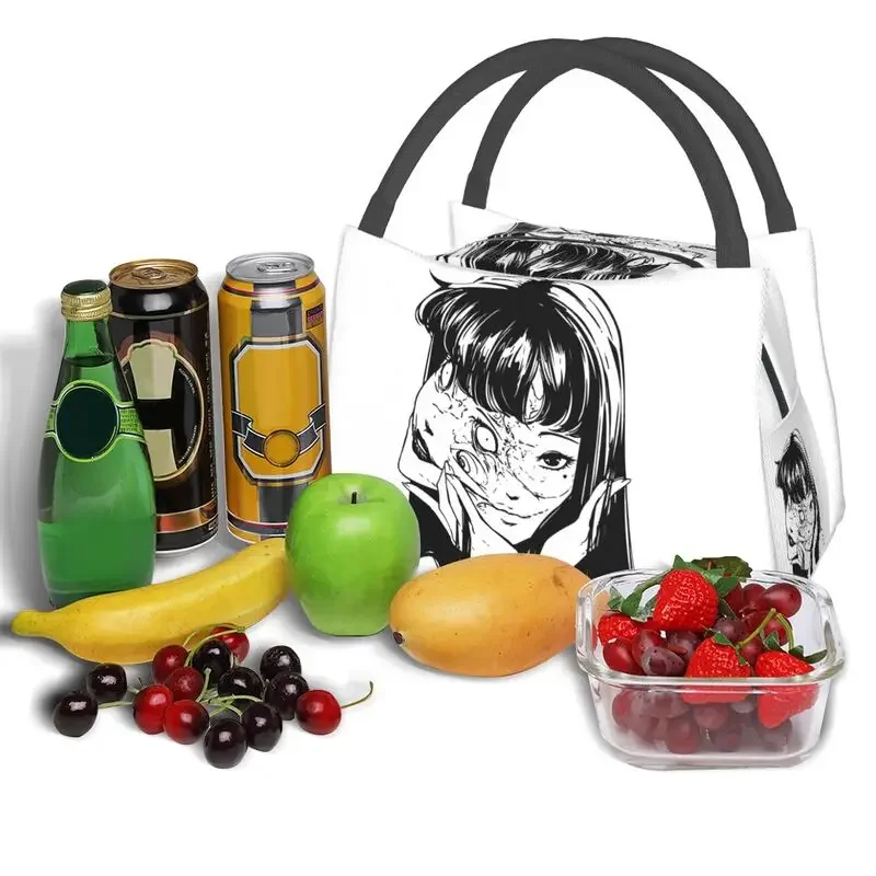 Custom Junji Ito Tomie Lunch Bag uomo donna Thermal Cooler Insulated Lunch Box per Picnic Camping Work Travel