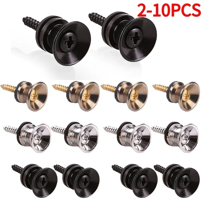 

2-10pcs Guitar Strap Lock Metal Anti-slip Buckle Locking Pegs Pin for Bass Ukulele Utton Lock Pins Metal End Locking Accessories