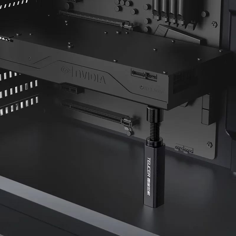 

Кронштейн для видеокарты TEUCER из алюминиевого сплава, регулируемый по высоте держатель для графического процессора, выдвижная магнитная опора для GPU