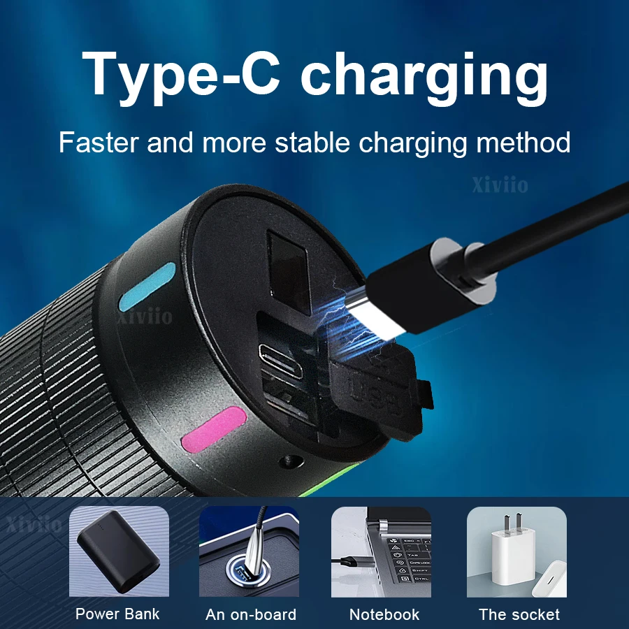 20000000LM Super Bright High Power Led Flashlights Rechargeable Flashlight Waterproof 15000mAh Battery Lantern Camping Light