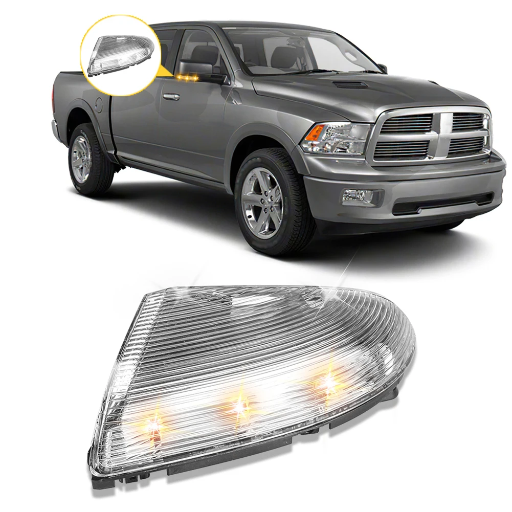 Car Front Driver & Passenger Side Rearview Mirror Turn Signal Lights Lamp For Dodge RAM 1500 2009-2014 RAM 2500 2010-2014