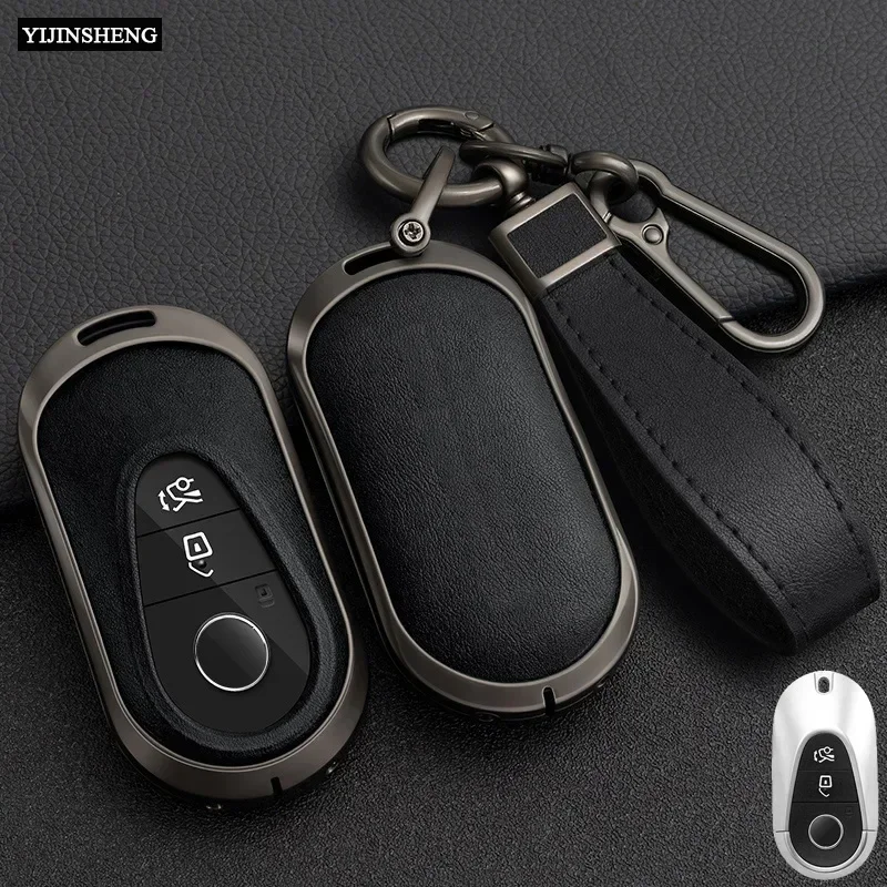 

Zinc Alloy+ Leather Car Key Case Cover for Mercedes Benz 2021+ C S Class W206 W223 S350 C200 C260 C300 S400 S450 S500