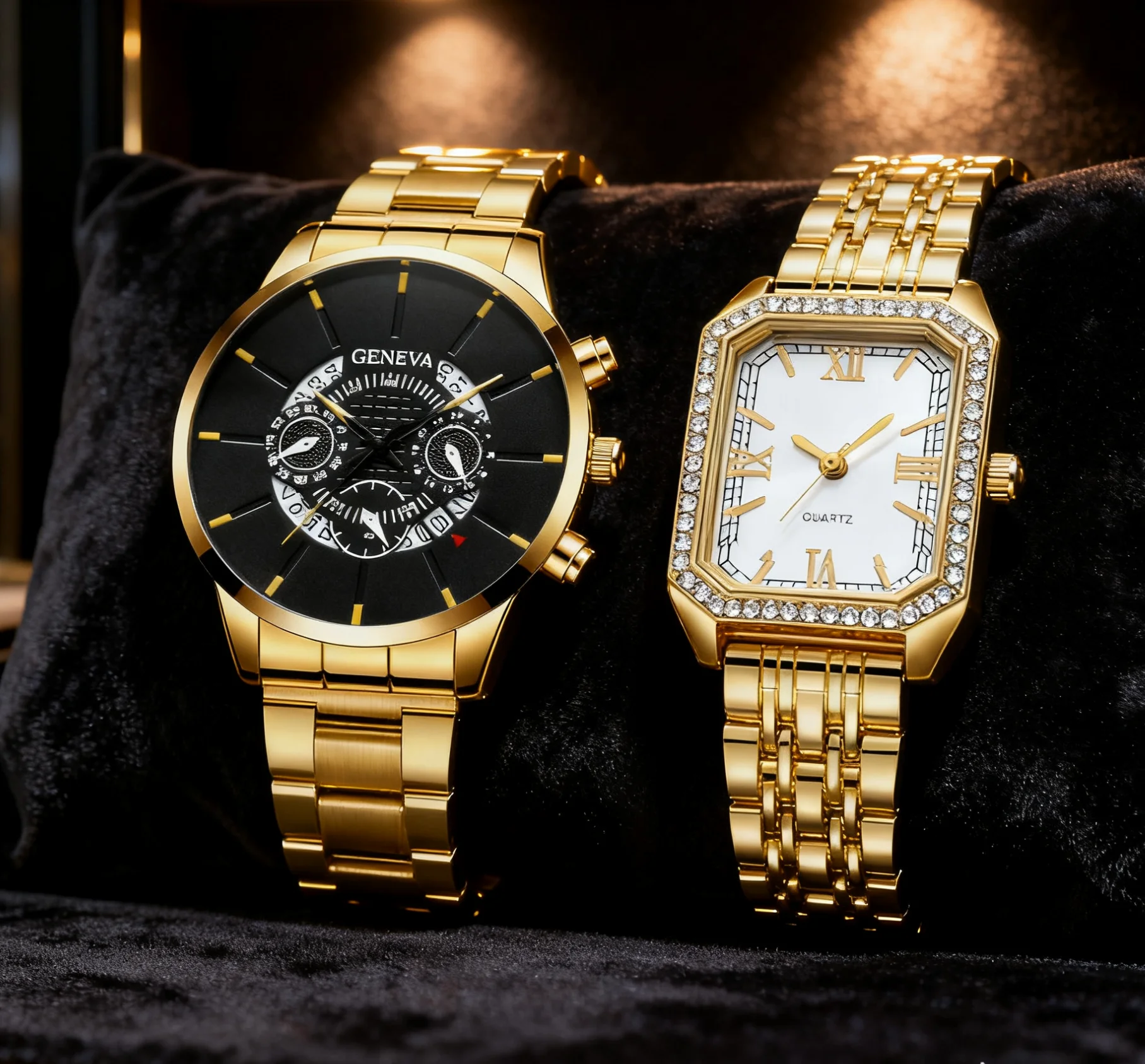 Couple's new handsome and fashionable quartz couple watch fashion suit alloy dial daily wear birthday party New Year's Day Chris