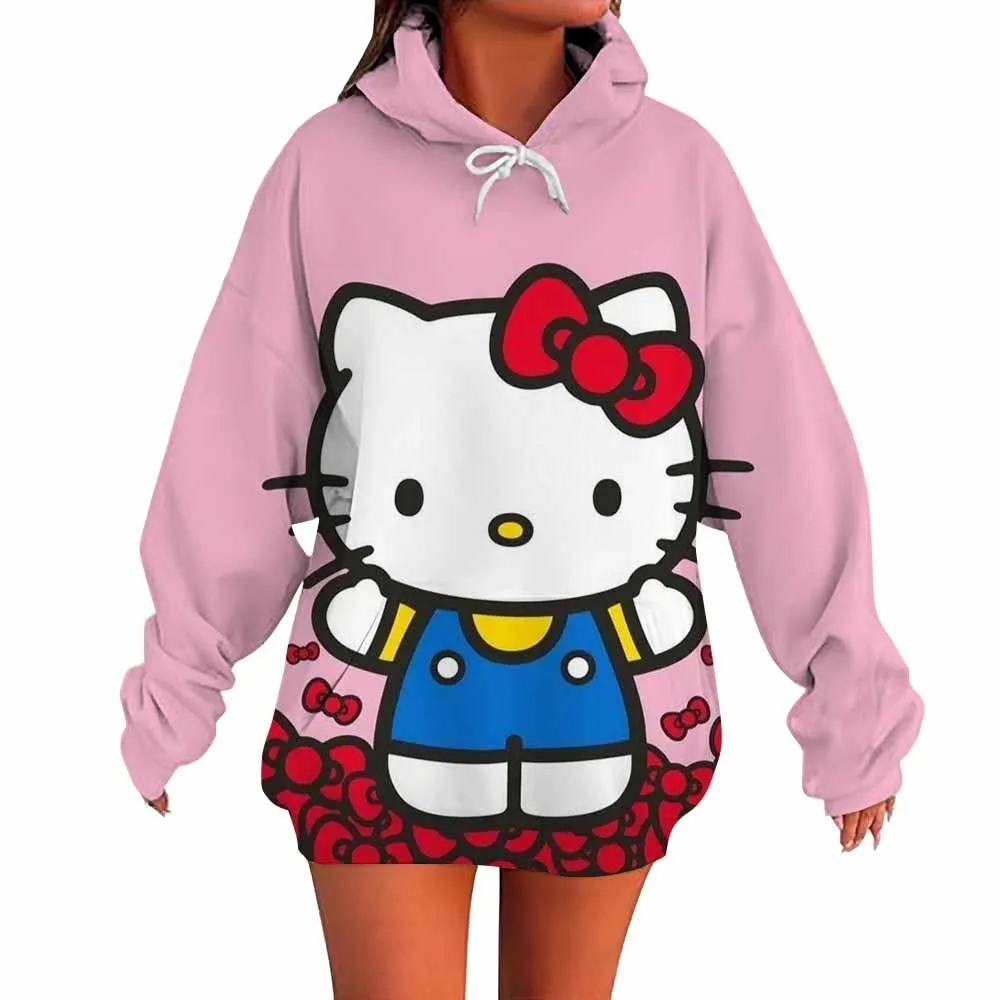 Coulomi Hello Kitty 3D Hoodie Sweatshirt Woman Clothing Harajuku Long Sleeve Hooded Pullover Sweatshirts Sport Hoodies