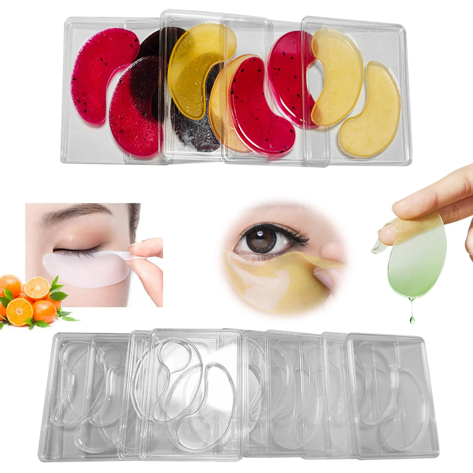 12Pcs Under Eye Patches Molds DIY Healthy Natural Reusable Transparent Eye Mask Patch Tray Plate Face Mask Patch Molds