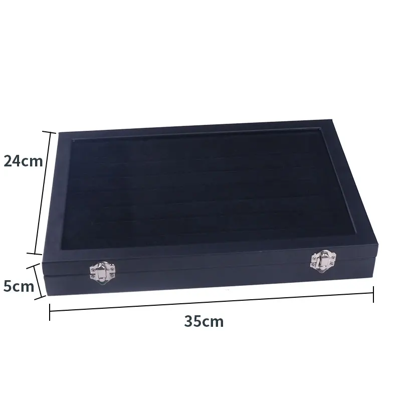 Transparent Cover JewelryBoxNecklaceRingEarringJewelryDisplayOrganizer BoxTrayHolder JewelryTidy StorageCase