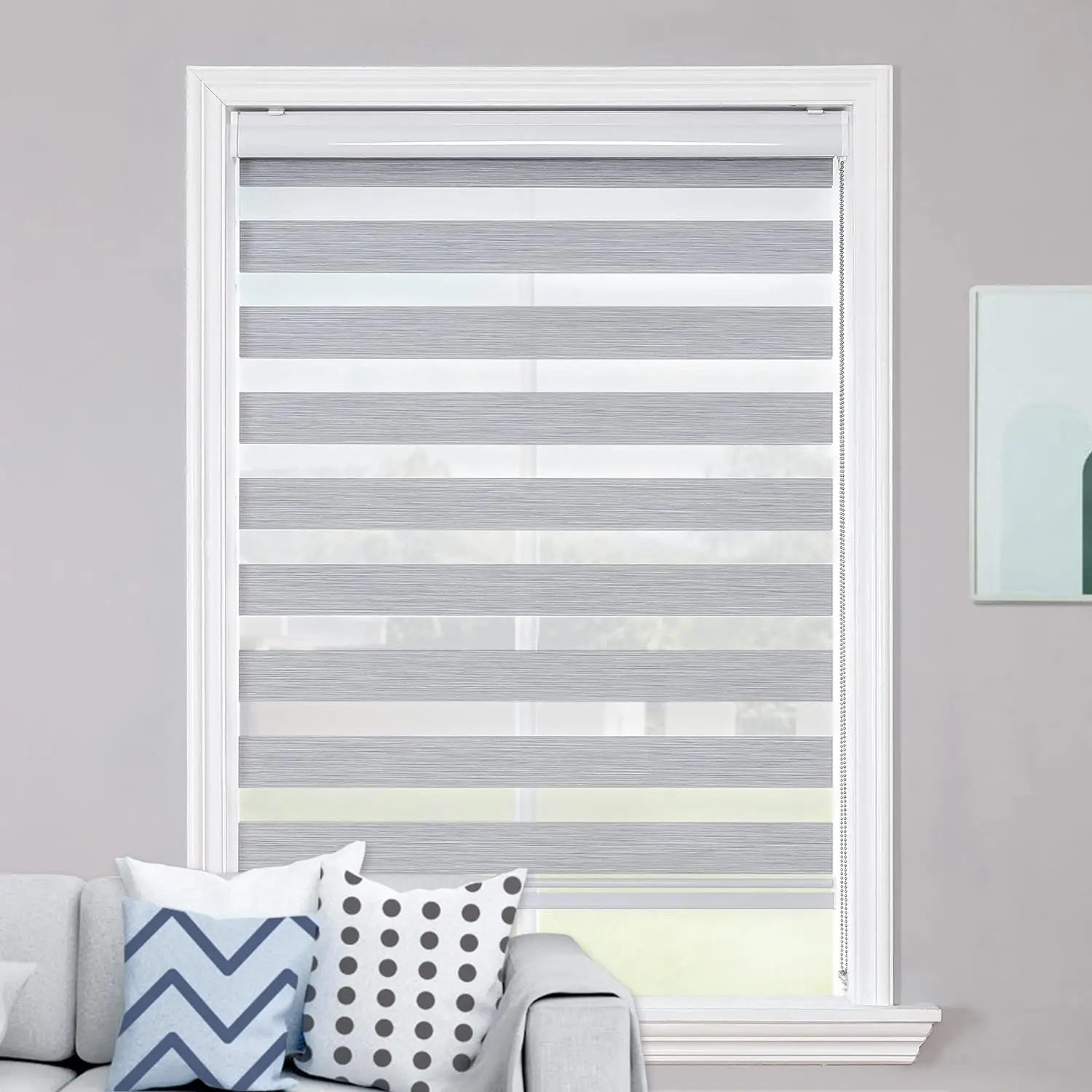 Zebra blinds Double roller blinds Transparent curtains for day and night privacy light control for home, office mini blinds easy