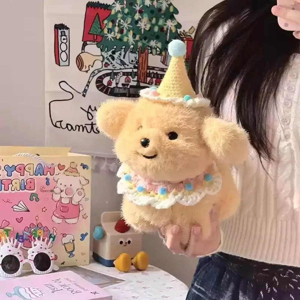 

Cartoon 20cm Plush Puppy Golden Retriever Fluffy Anime Plush Bib Dog Simulation Plush Doll Kid Birthday Gifts