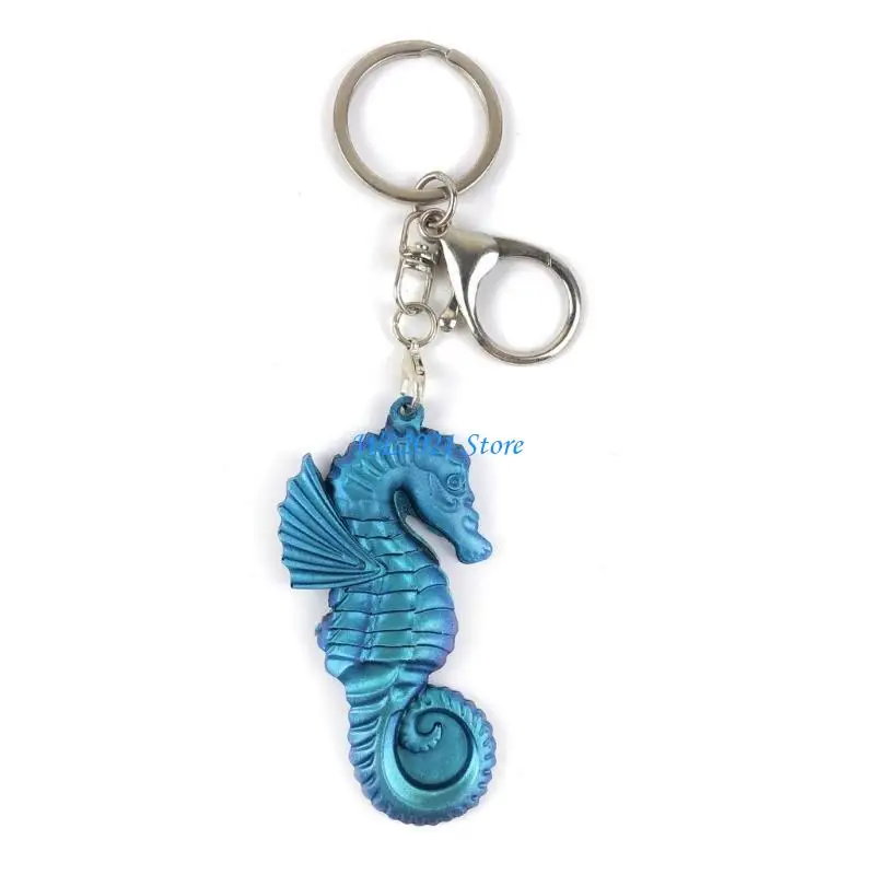 

G5GC Silicone Halloween Seahorse Keychain Mould With Hole Keyring Pendant DIY Craft