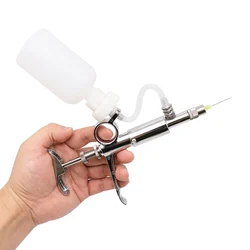 1 Pcs 5ml Livestock Automatic Continuous Syringe Medicine Feeder Veterinary Equipment with Vaccine Bottle Vaccine Syringe