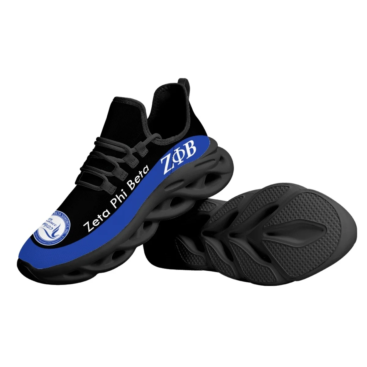 INSTANTARTS Zeta Phi Beta Design Ladies Mesh Shoes Breathable Cushioning Sneakers Lightweight Lace-up Platform Footwear Gifts