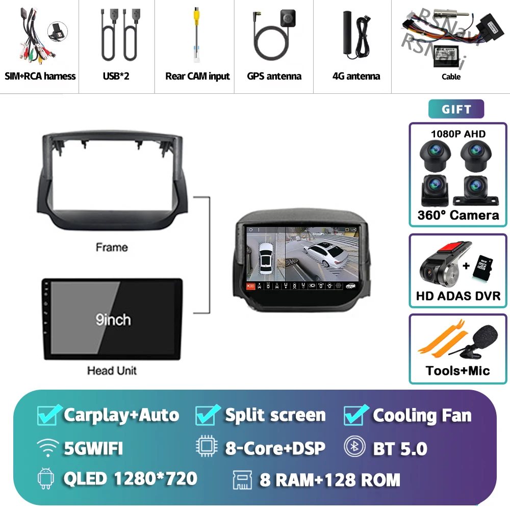Android 15 Carplay Auto 2 K Scherm Autoradio Multimedia Speler Voor Ford Ecosport 2013-2017 DSP 2din autoradio Stereo Qualcomm