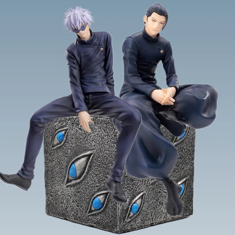 

Satoru Gojo Statue Jujutsu Kaisen Figure Geto Suguru Sitting Posture Action Figures Prison Realm Anime Model Pvc Ornament Toys