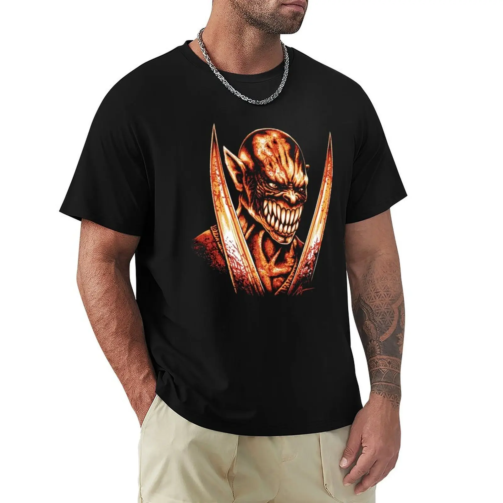 Mortal Kombat Baraka Smile T-shirt customs design your own oversizeds summer top anime Short sleeve tee men