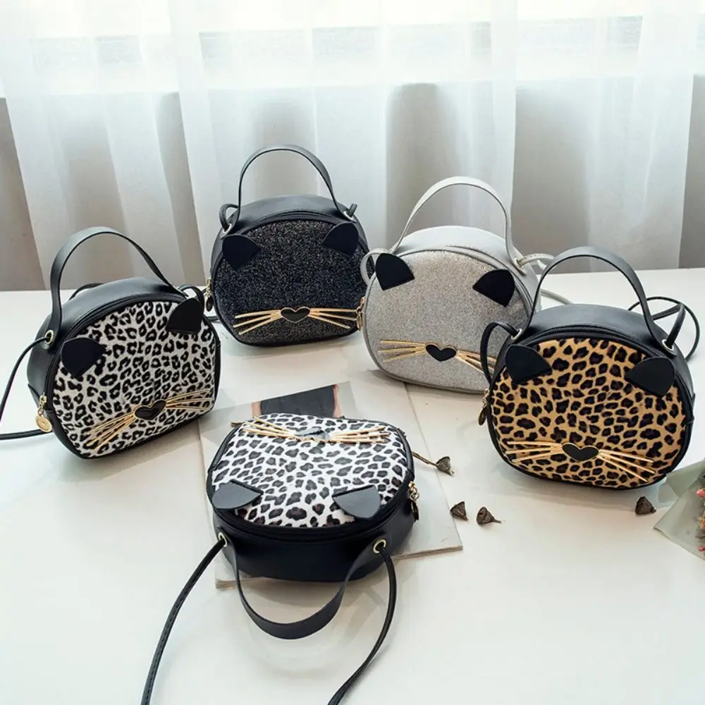 

Pu Leather Cat Crossbody Bag Crossbody Bag Adjustable Shoulder Strap Leopard Print Handbag Coin Purses Shoulder Bag