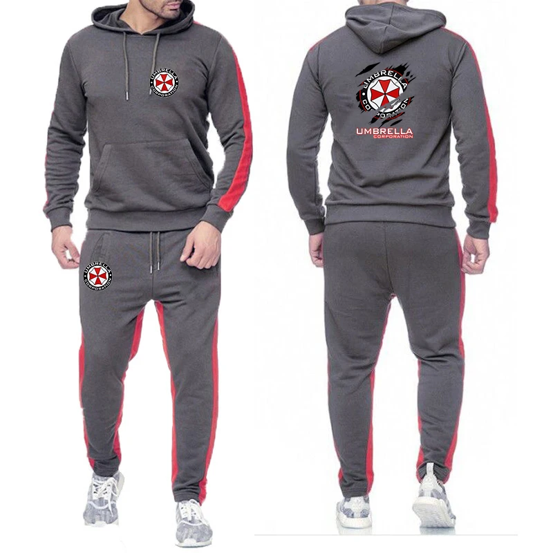 2025 Spring And Autumn Man's Umbrella Corporation Graphic Logo Print Hot Sales Simple Style Hoodies+Casual Long Pants Suits