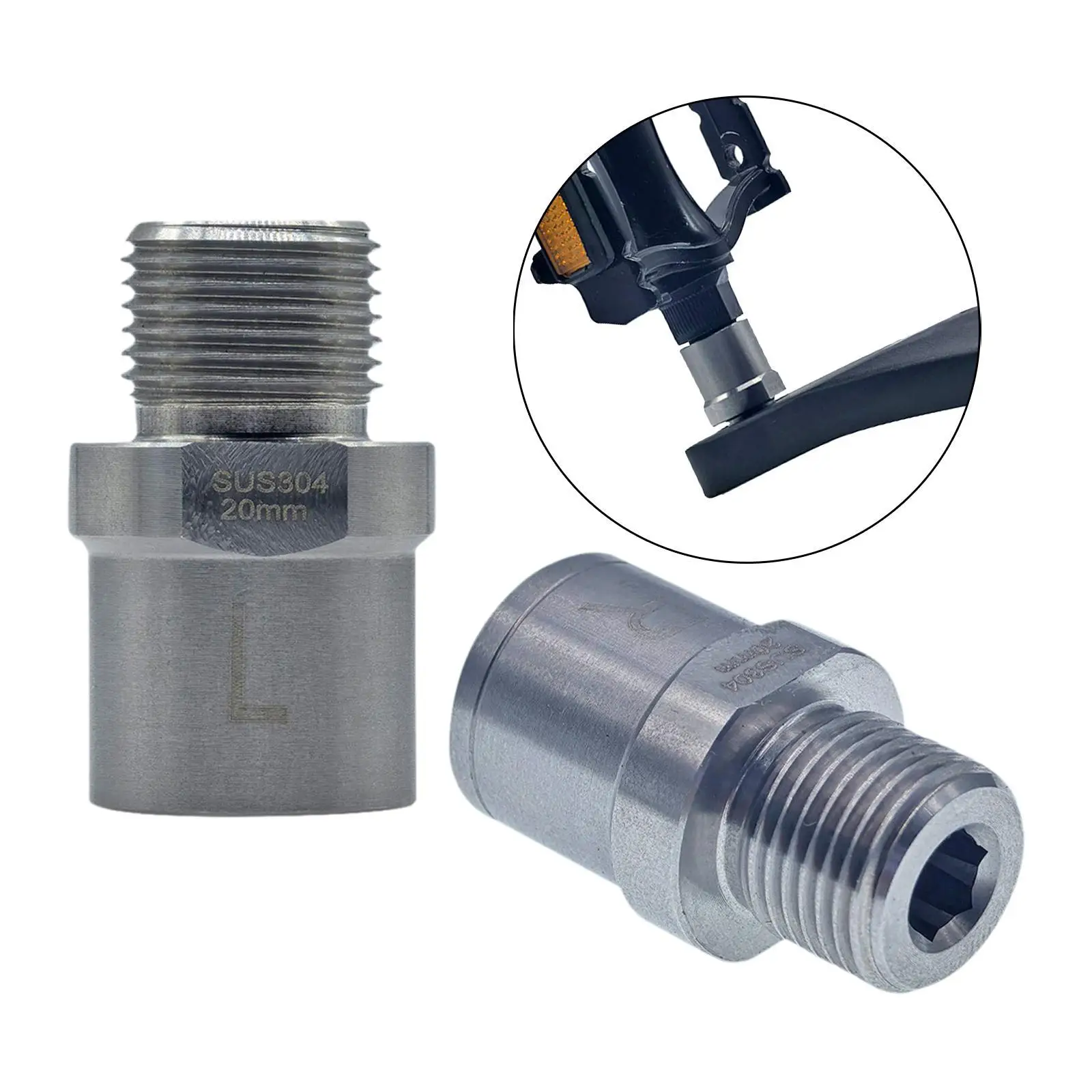 2 قطعة دراجة دواسة تمديدات الركاب Footpegs تمديد الفولاذ المقاوم للصدأ تركيب فاصل التثبيت ل #4