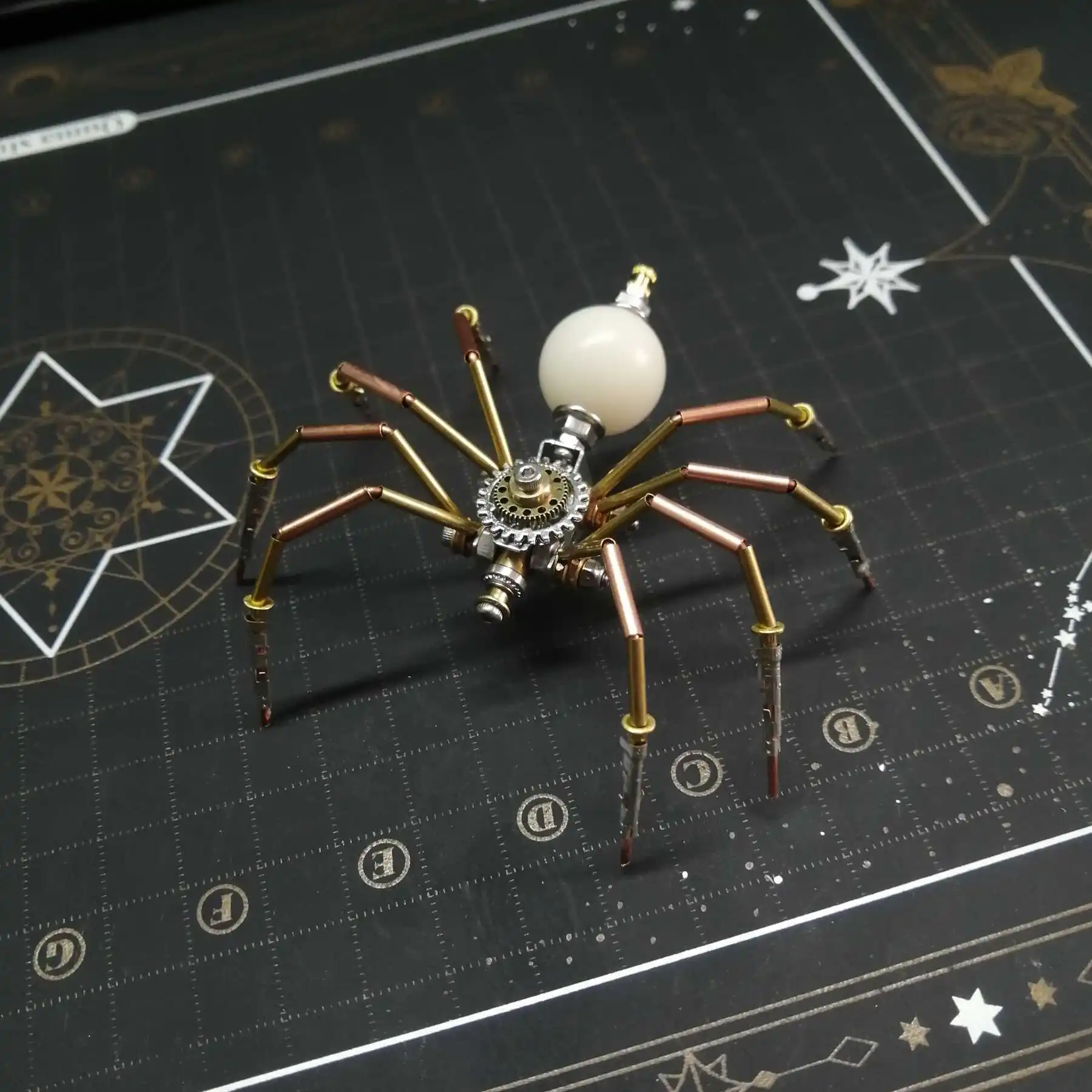 Steampunk Mechanical Spider Metal DIY Assembly Model Kit 3D Handmade Cyberpunk Jigsaw Assemble Toy  - 90pcs