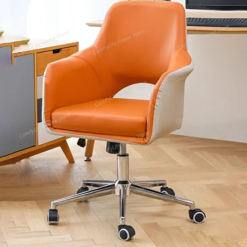 

Computer Office Backrest Barber Chair Adjustable Swivel Barber Chair Nail Salon Rolling Wheels Barberia Furniture for Barberia