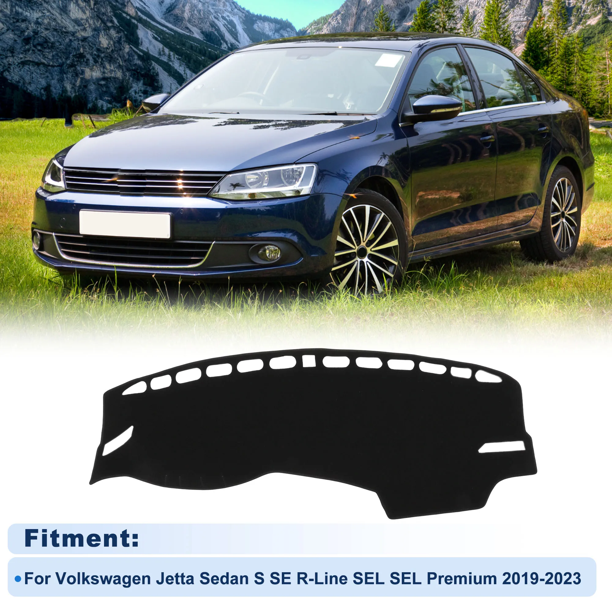 UXCELL Dash Cover for Volkswagen Jetta Sedan S SE R-Line SEL SEL Premium 2019-2023 1set