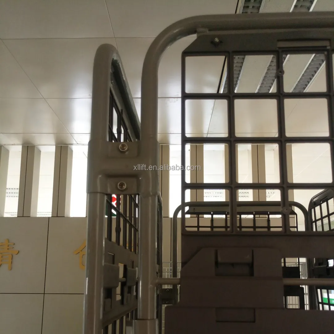 Logistics industrial laundry folding warehouse container cage roll containers trolley with door