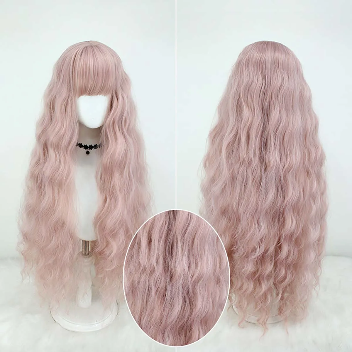 

Anime NANA Cosplay Layla Serizawa Pink Long Curly Heat Resistant Synthetic Hair Wig