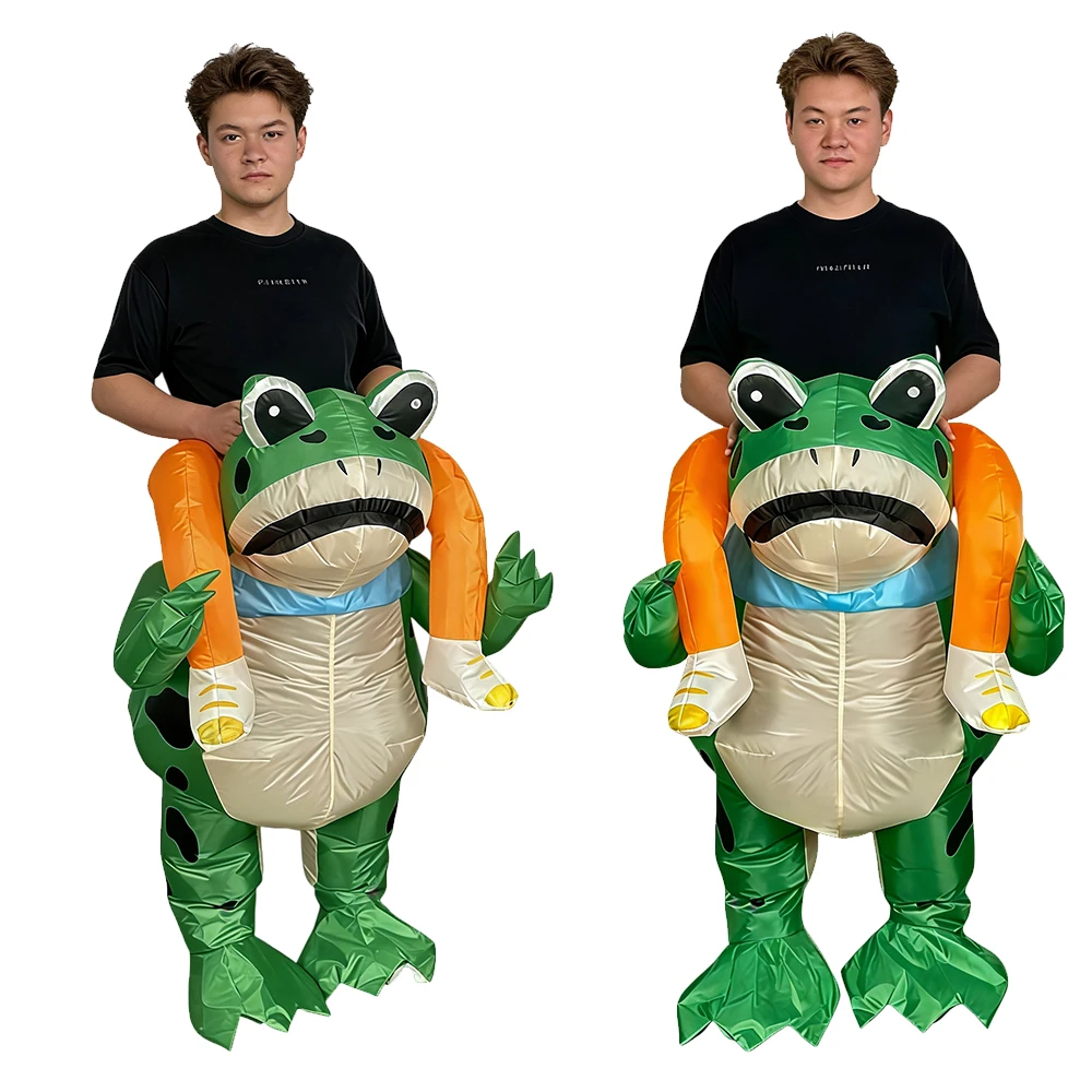 Aufblasbare süße Reitfrosch Cosplay Kostüme blasen Halloween Weihnachten Karneval Thema Party Requisiten Geschenk