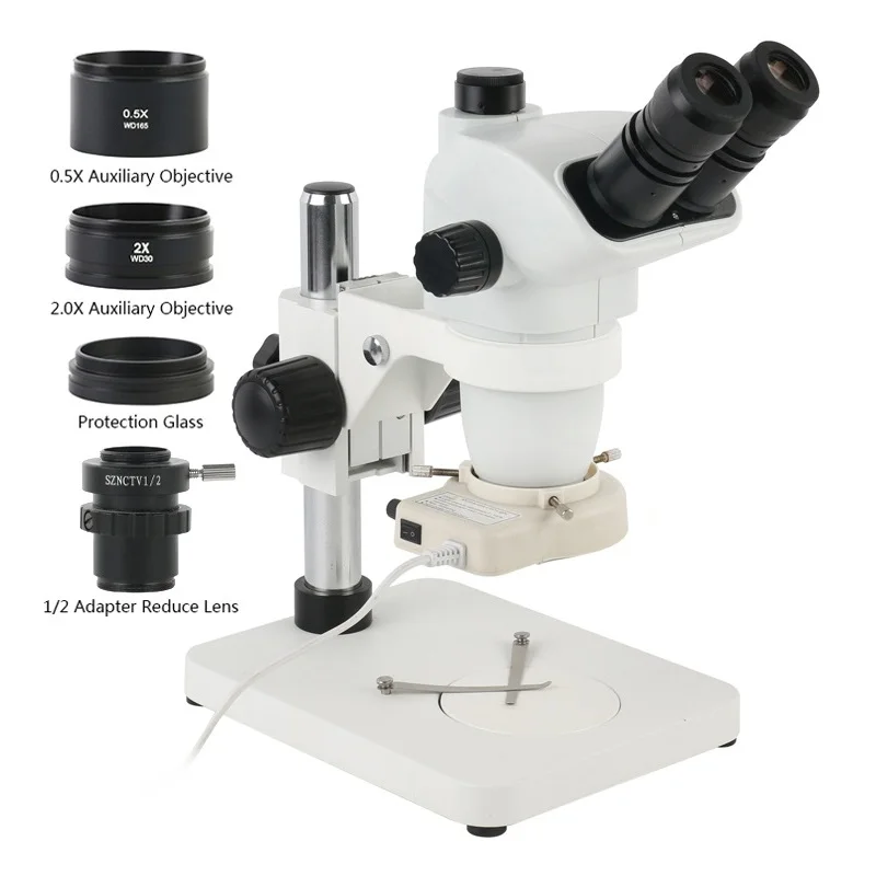 

3.35x-90x Zoom Confocal Trinocular WF10X/22 Wide View Eyepieces Lab Detected Industrial PCB Solder Inpsected Stereo Microscope