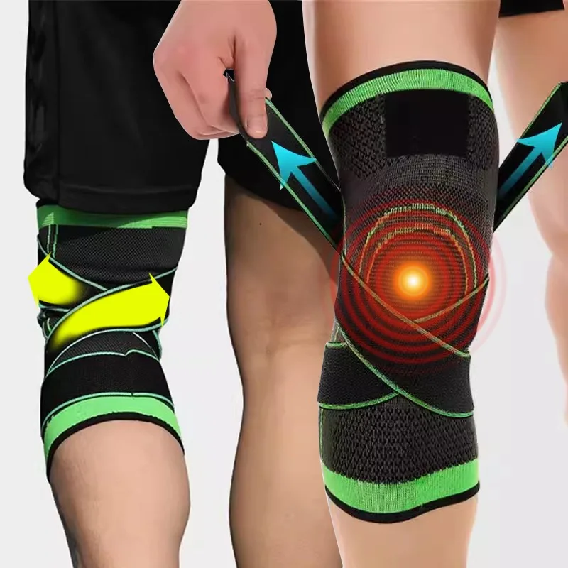 Recyclable Knitted Adjustable Elastic Soft Pressure Sport Fitness Running Knee Pads Versatile Comfortable Breathable Leg Sleeve