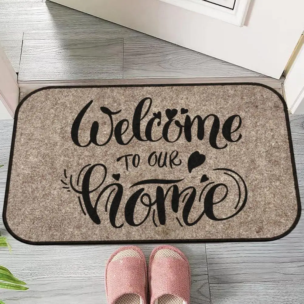 Floor Mat Weather-resistant Doormat Anti-slip Outdoor Indoor Door Mat for Decoration Letter Printing Entry Carpet Home Decor