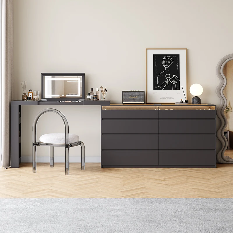 المهنية الشمال الغرور الجدول الفتيات مرآة المنظم صالون الغرور الجدول الأسود Tallboy Coiffeuse دي Chambre الأثاث