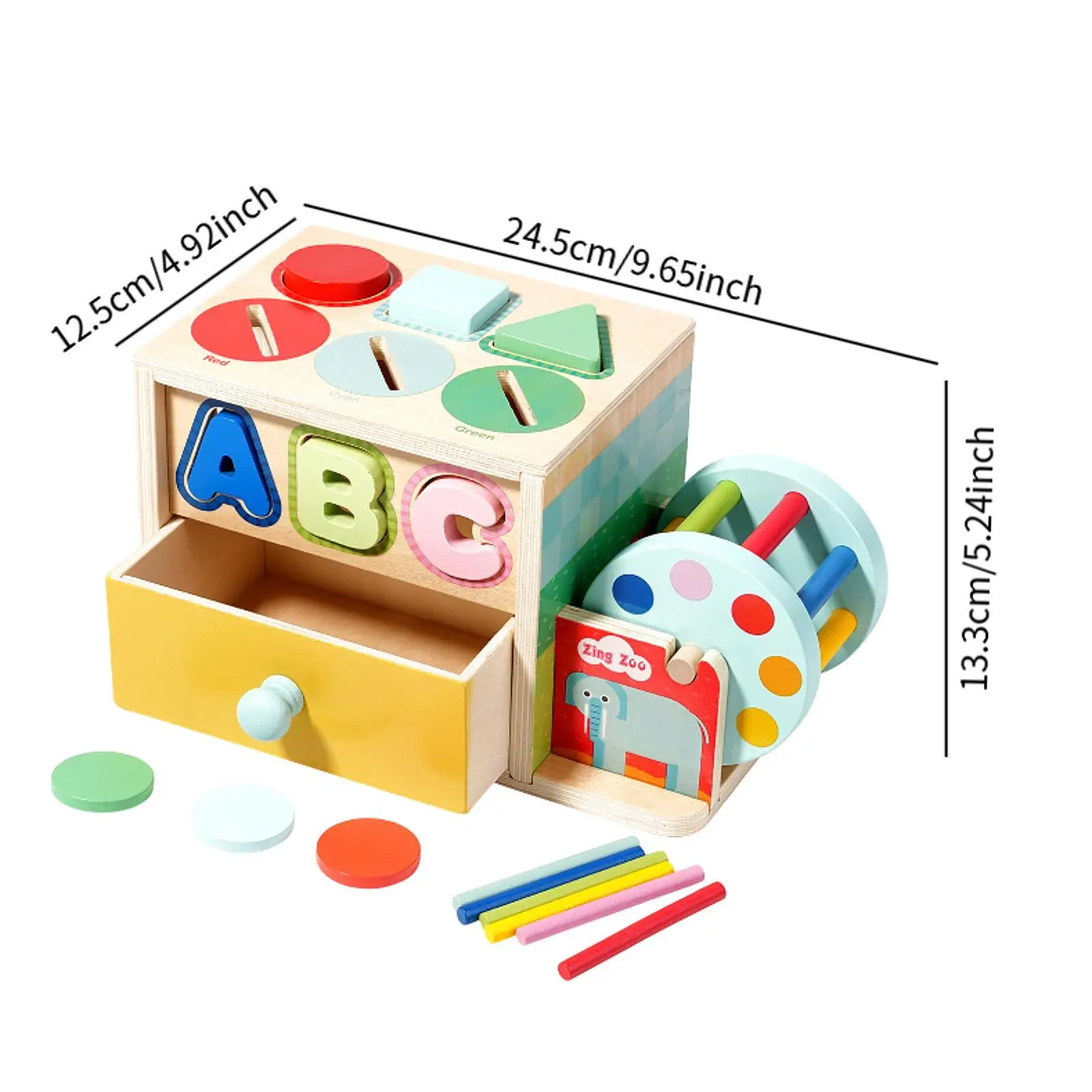 Montessori Shape Matching Toy Educational Baby Activity Cube for Sensory Exploration