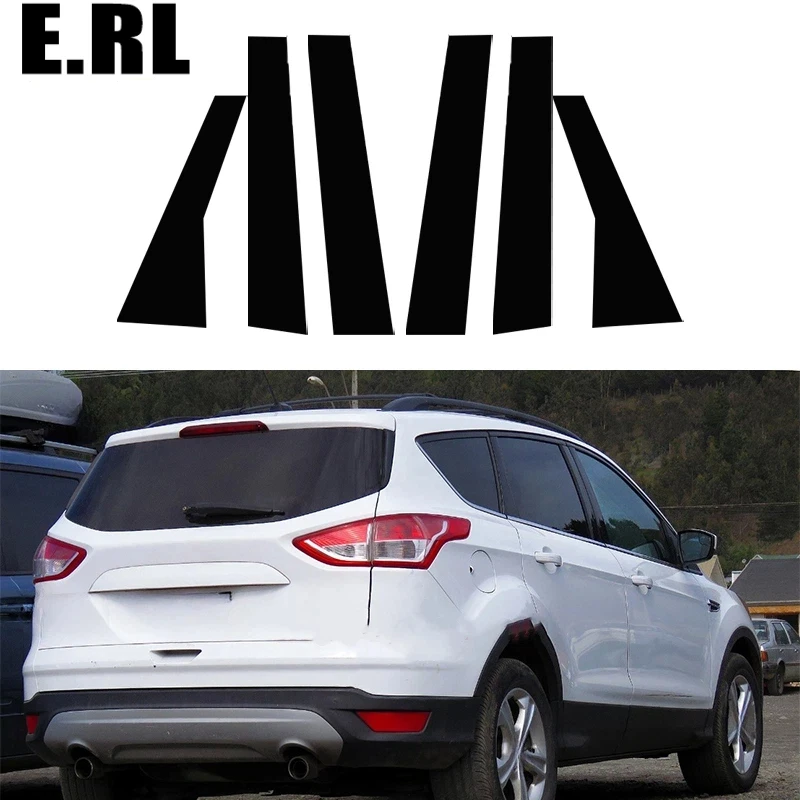 

6 шт. глянцевых черных накладок на дверные стойки и оконные рамки для Ford Escape Kuga 2013-2019 гг.