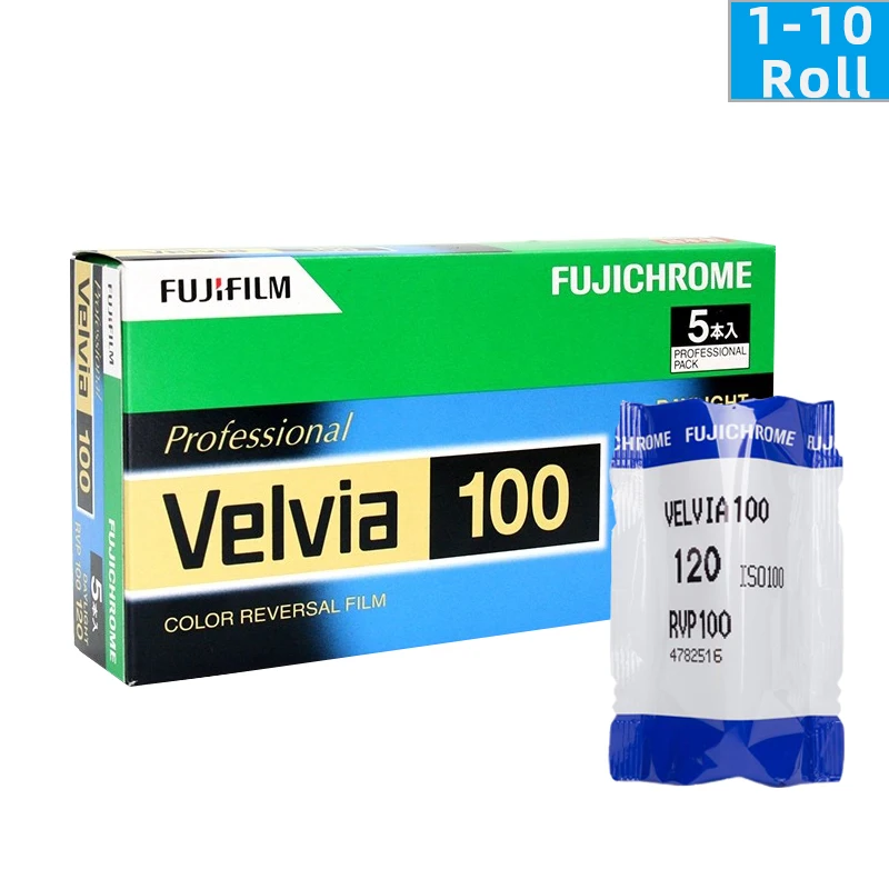 Fuji Velvia100 RVP120-rollo de película de inversión de Color, Original, para cámara de grabación al aire libre, 1/3/5 rollos (fecha de caducidad: 2024)