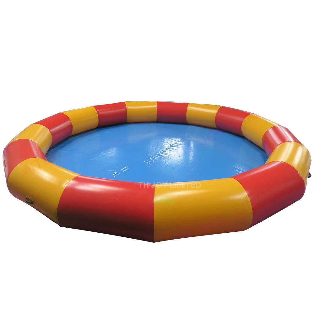 Transporte rápido 5m de diâmetro colorido piscina inflável portátil piscina de água inflável piscinas redondas para slide