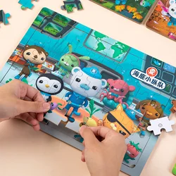 Octonauts quebra-cabeça para crianças anime octopod figuras de ação criança intelectual brinquedos educativos 9-60pcs