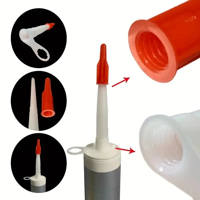 Caulk Saver Cap (Red, PE Material), Reusable Nozzle Cover to Stop Caulk & Adhesive Solidification image 4