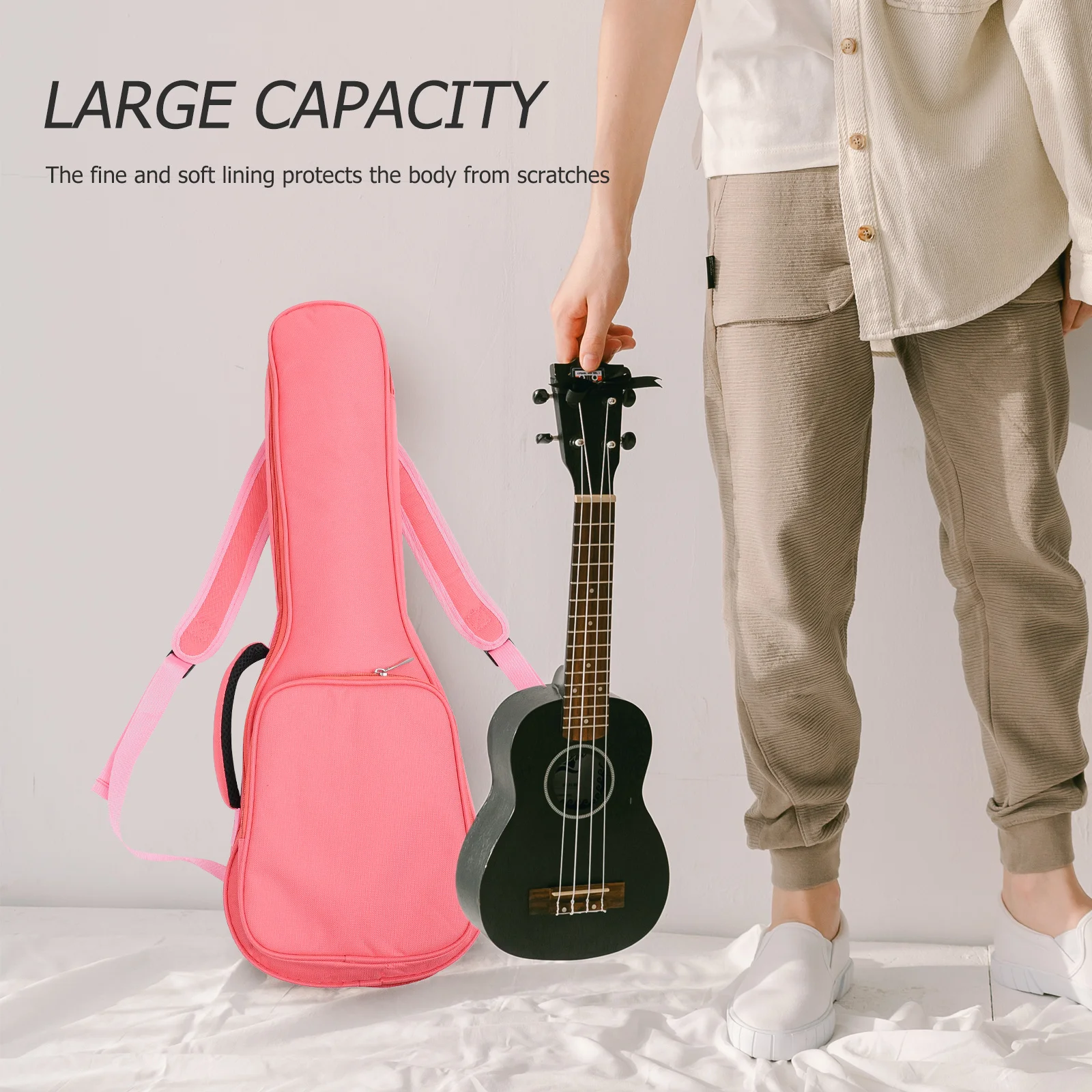 

1Pcs Ukulele Oxford Cloth Carrying Bag Thickened Waterproof Portable Large Capacity Adjustable Shoulder Strap Scratch Protection