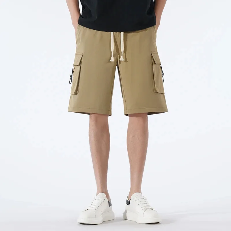 

Повседневная камуфляжная рабочая одежда, шорты для мужчин, свободный крой, полиэфирное волокно, прямые брюки, длина пять четвертей, летняя модная марка