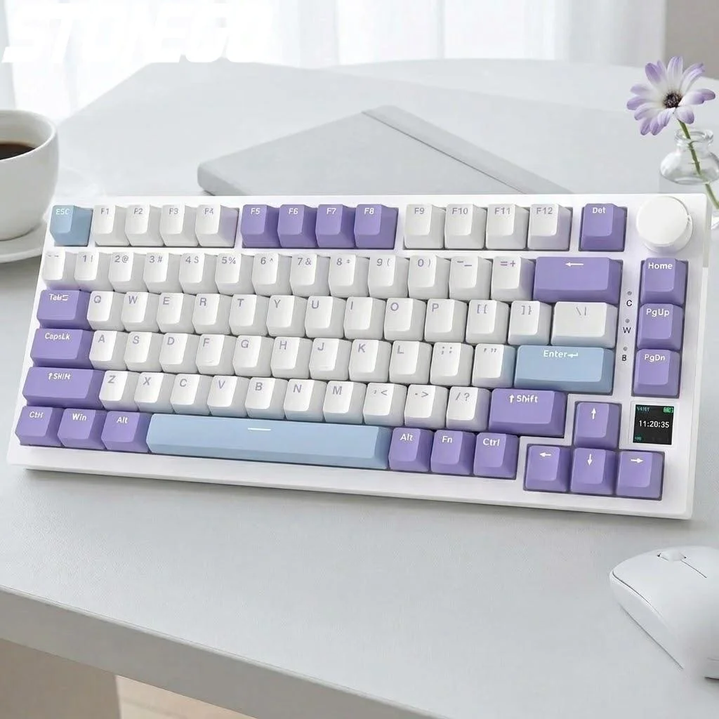 75 Hot Swap Mechanical Keyboard TFT Display 4000mAh Bluetooth 24G Wired RGB LED Knob Control E Sports Windows Mac