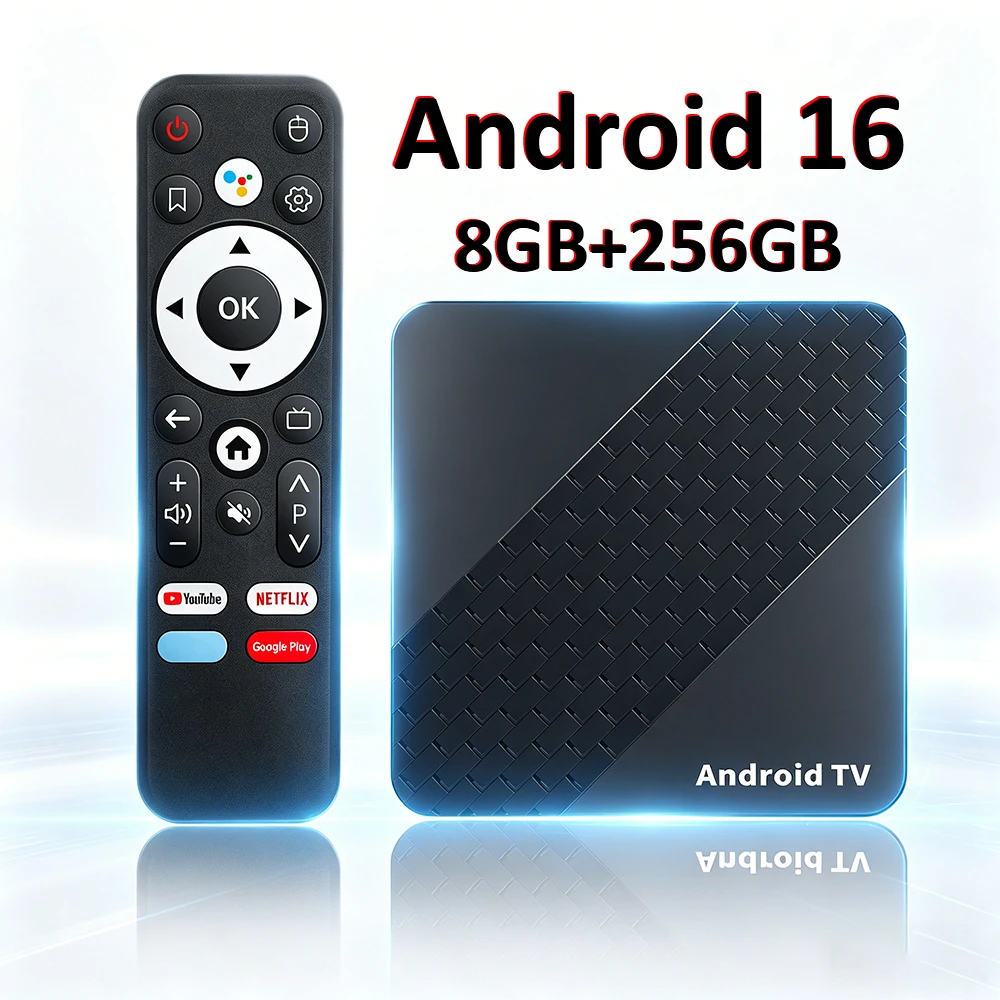 

X10 Android 16 Smart TV Box RK3518 Google Netflix WiFi6 BT5.4 8K HDR 256GB Dual Band Voice Control OTT Media Player Set Top Box