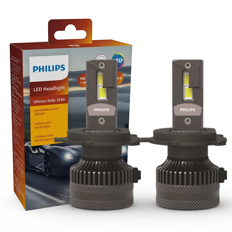 Philips LED 15000lm Ultinon Rally 3590 H4 H7 H8 H11 HB3 HB4 H19 HIR2 H1 Autokoplamp 6500K Wit Max. vermogen 180W 12V 4200K U359N