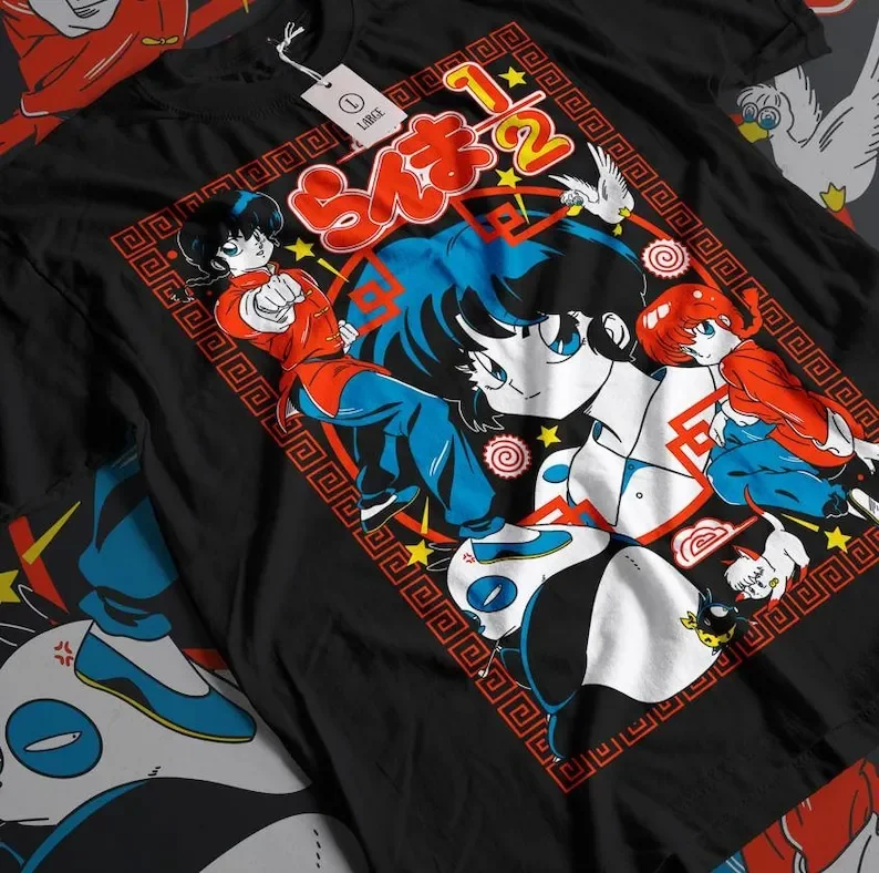 Camiseta unisex de anime Ranma Saotome, camisa de Manga Genma Panda